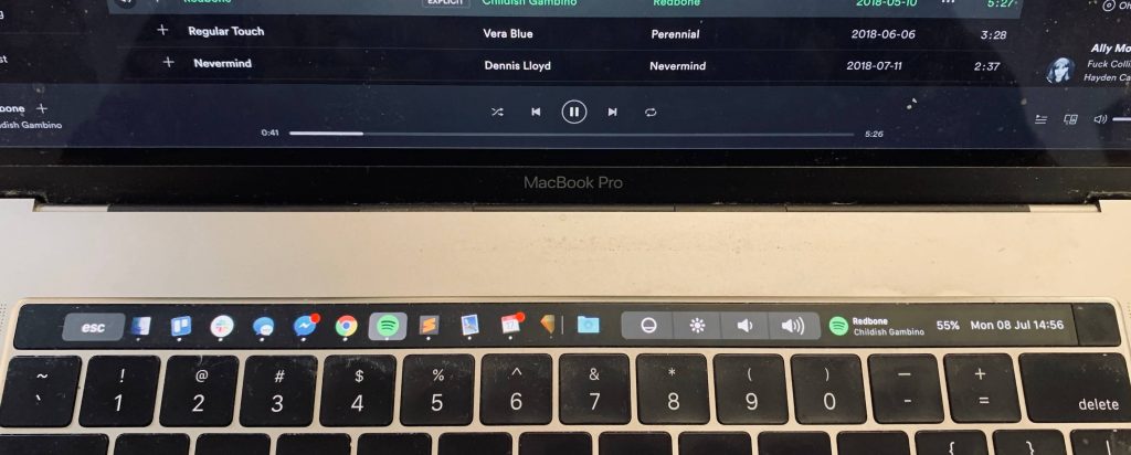 Pock on my MacBook Touch Bar